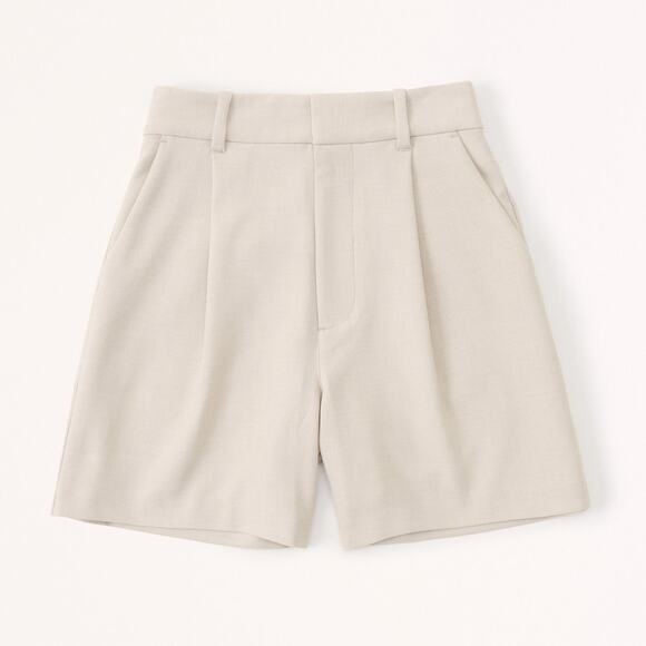 Abercrombie Fitch Ultra High Rise Tailored Shorts S Beige